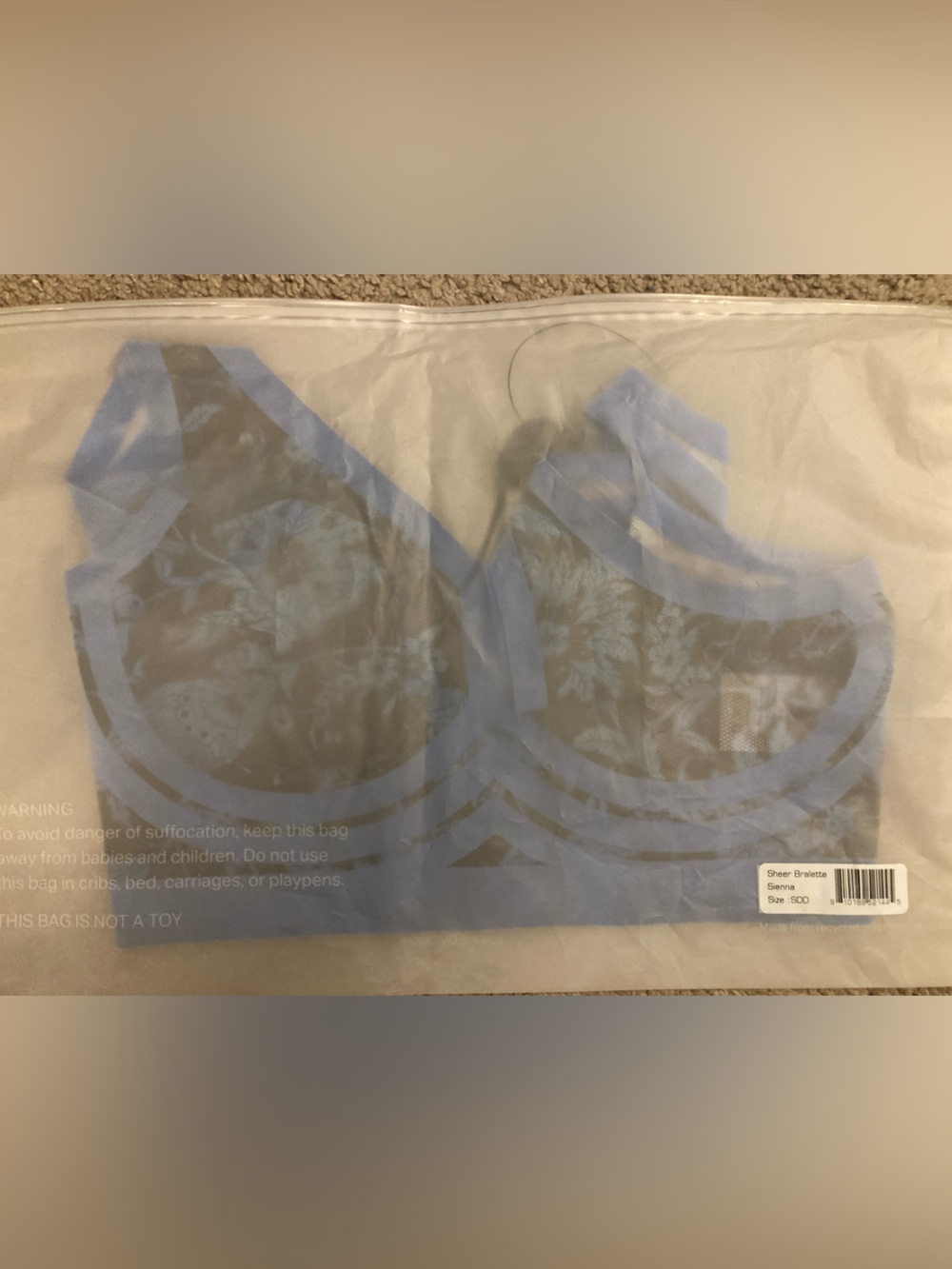EBY Sheer Lace Blue Bra